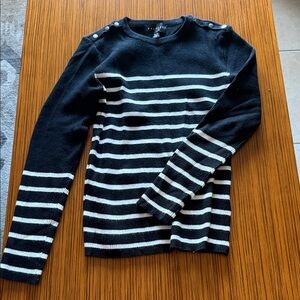 Premise Black and White Striped Knit Top